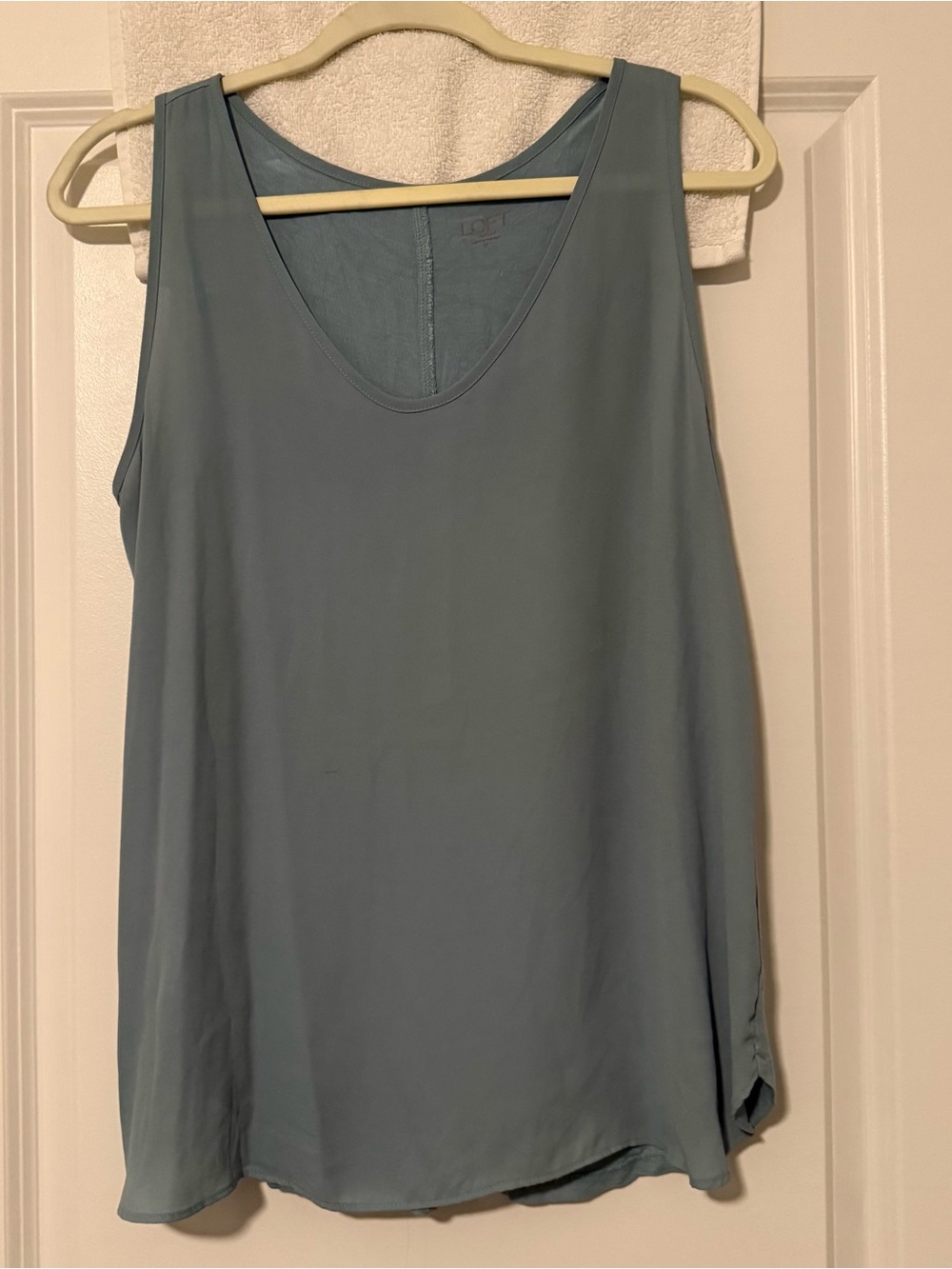LOFT Dusty Blue Sleeveless Scoop Neck Tank